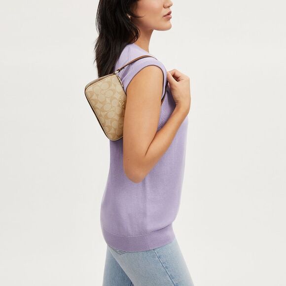 NWT Coach Outlet Nolita 19 In Blocked Signature Canvas - Picture 4 of 6